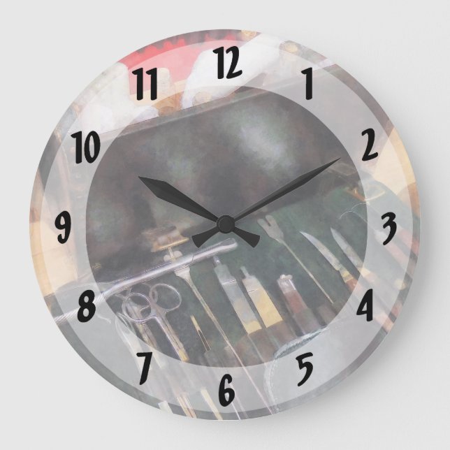 Civil War Medical Instruments Large Clock (Front)