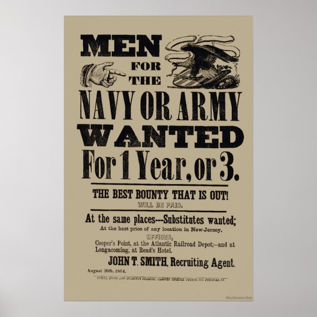 Civil War Recruiting Poster (Front)