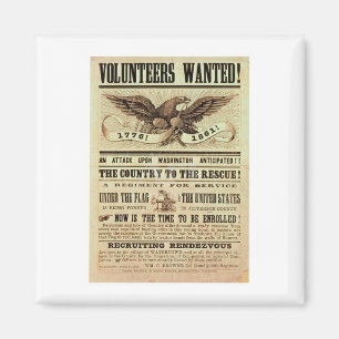 Civil War Recruiting Poster Magnet