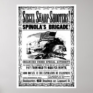 Civil War Recruitment Poster, black Poster