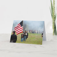 Civil War Reenactment - Flag Boy - Greeting Card