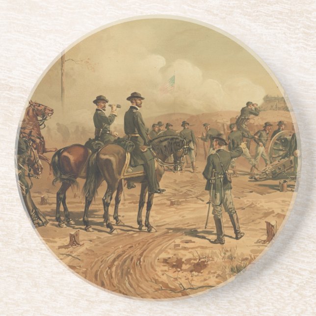 Civil War Siege of Atlanta by Thure de Thulstrup Coaster (Front)