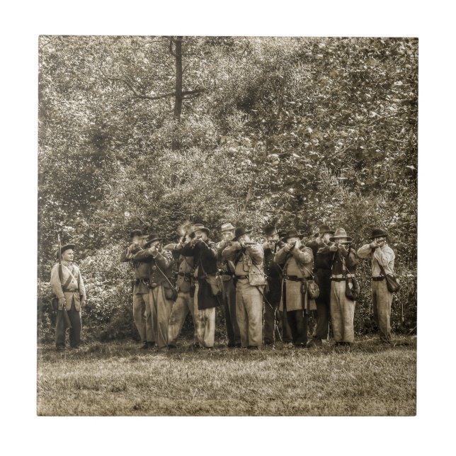 Civil War Soldiers Ceramic Tile (Front)