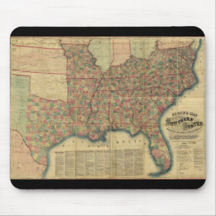 Civil War Southern States Map by J. Lloyd (1862) Mouse Pad