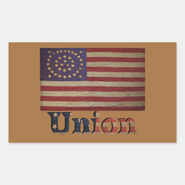 Civil War Union Awesome Charming Flag Rectangular Sticker (Front)
