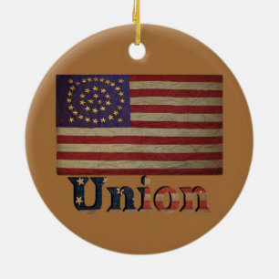 Civil War Union Flag ✨ Antique Historic  Ceramic Tree Decoration