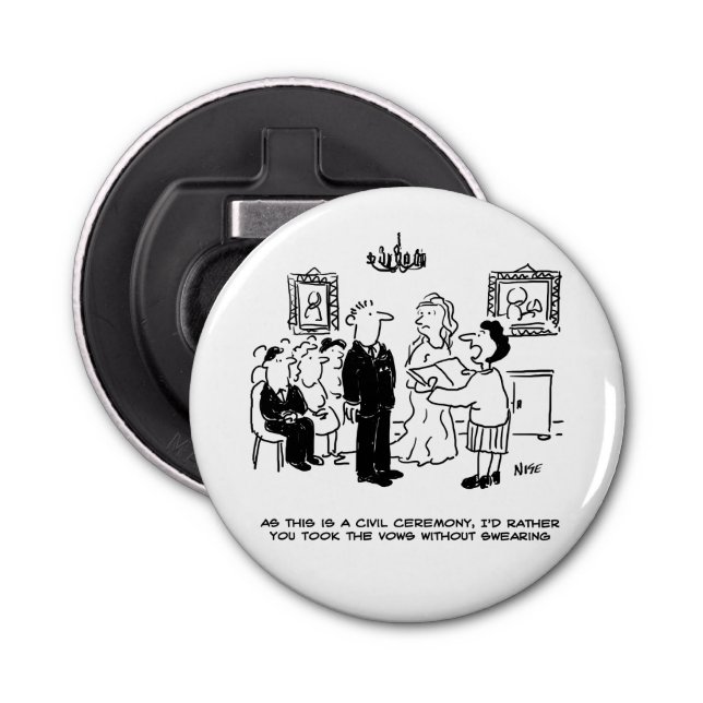 Civil Wedding Ceremony at a Registry Office Bottle Opener (Front)