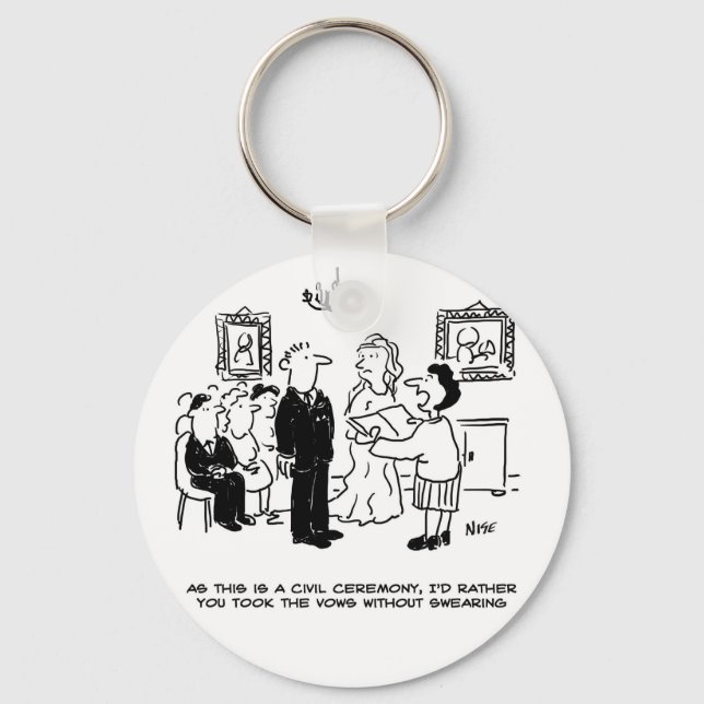 Civil Wedding Ceremony at a Registry Office Key Ring (Front)