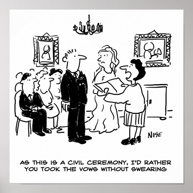 Civil Wedding Ceremony at a Registry Office Poster (Front)