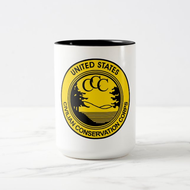 Civilian Conservation Corps CCC commemorative Two-Tone Coffee Mug (Center)
