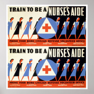 Civilian Defence - Train to be a Nurse's Aid - WPA Poster