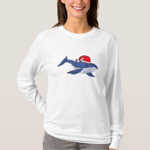 CJ- Funny Blue Whale in Santa hat Shirt