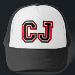"CJ" Monogrammed Trucker Hat<br><div class="desc">Letters "CJ" Monogrammed Initials Trucker Hat</div>