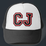 "CJ" Monogrammed Trucker Hat<br><div class="desc">Letters "CJ" Monogrammed Initials Trucker Hat</div>