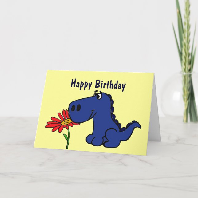 CK- Cute Dinosaur Birthday Card (Front)