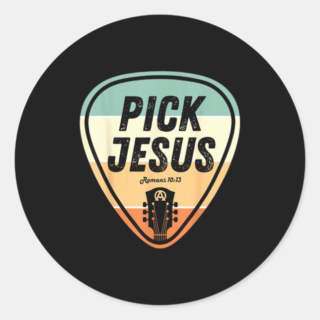 Ck Jesus Shirt Funny Christian Music Guitar Ck Men Classic Round Sticker (Front)