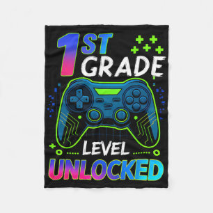 Ck To School 1st Grade Boys Gamer First Day School Fleece Blanket