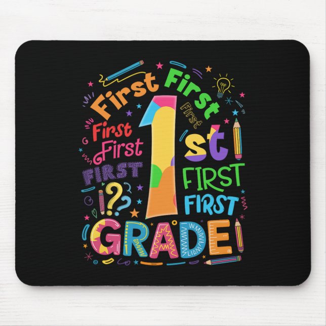 Ck To School 1st Grade Team Typography Student Tea Mouse Pad (Front)