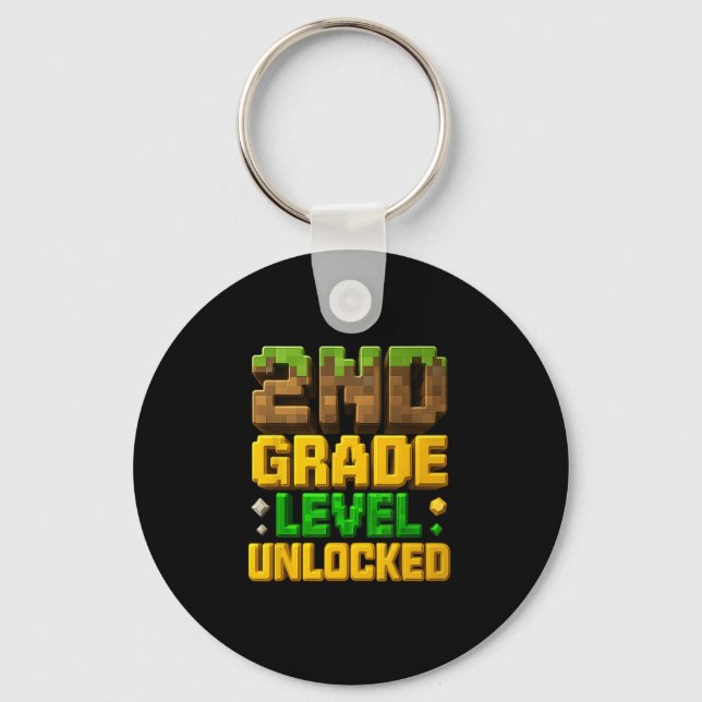 Ck To School 2nd Grade Boy Gamer First Day Second  Key Ring (Front)