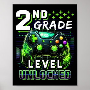 Ck To School 2nd Grade Boys Gamer First Day School Poster