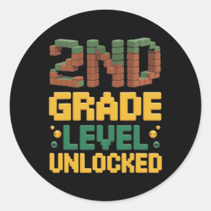 Ck To School 2nd Grade Boys Gamer First Day Second Classic Round Sticker