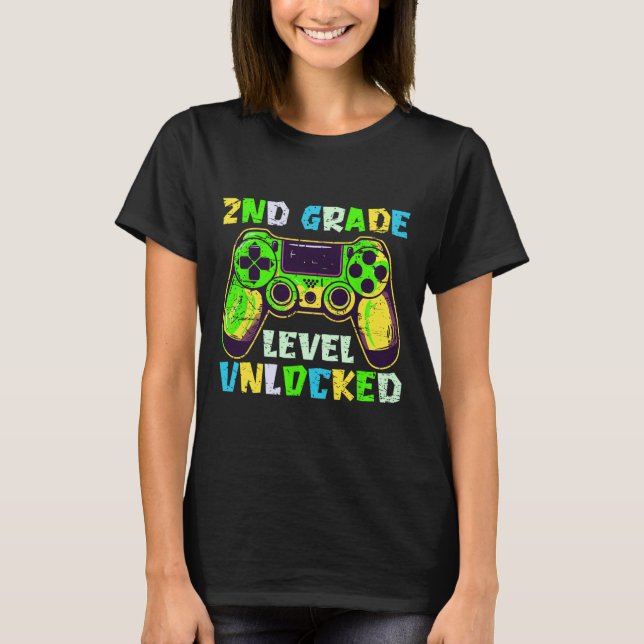 Ck To School 2nd Grade Boys Gamer First Day Second T-Shirt (Front)