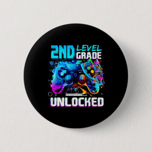 Ck To School 2nd Grade Level Unlocked Gamer Kids B 6 Cm Round Badge