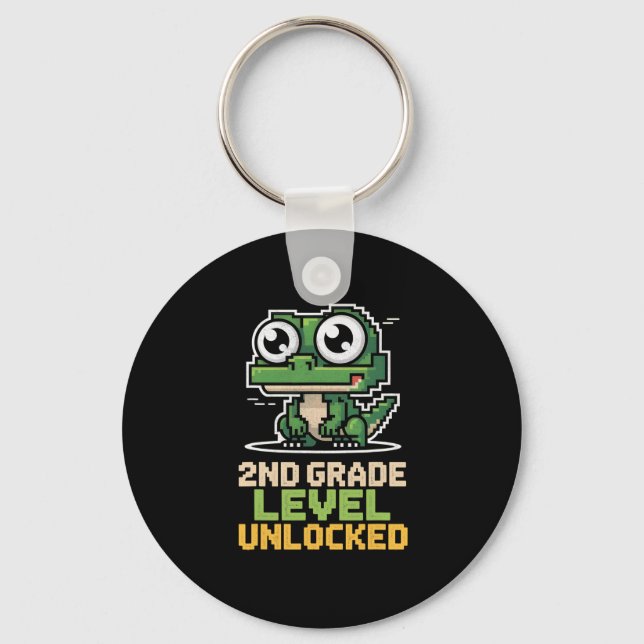 Ck To School 2nd Grade Lizard Gamer Second Level U Key Ring (Front)