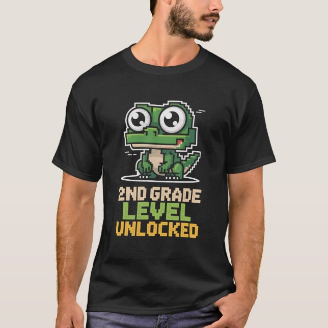 Ck To School 2nd Grade Lizard Gamer Second Level U T-Shirt (Front)