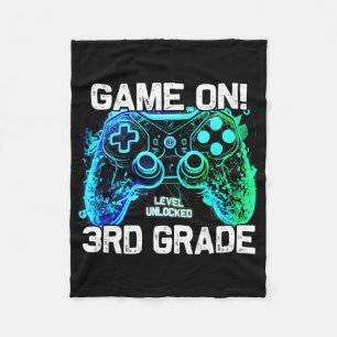 Ck To School 3rd Grade Boys Gamer First Day School Fleece Blanket