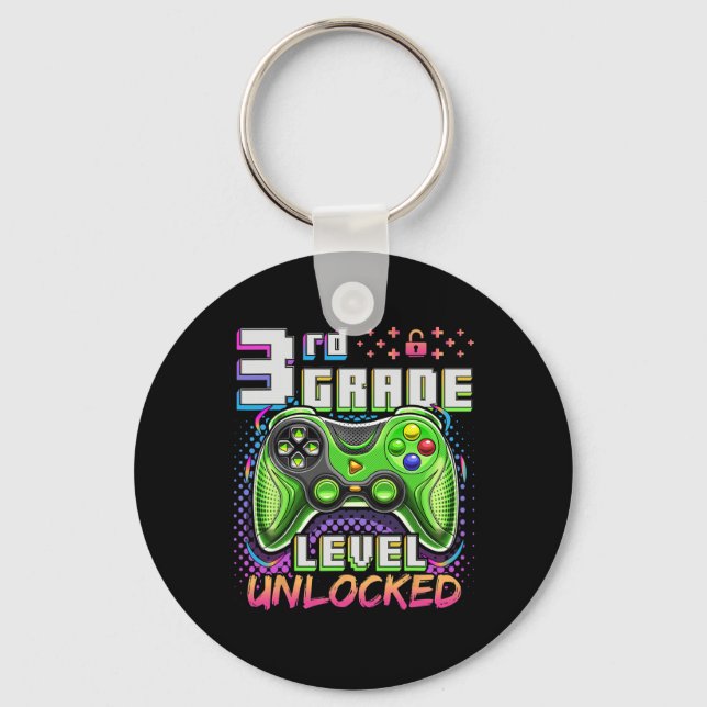 Ck To School 3rd Grade Boys Gamer First Day School Key Ring (Front)