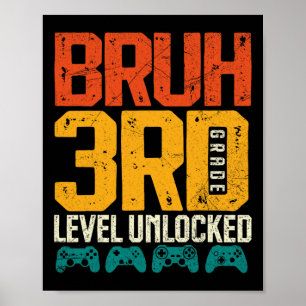 Ck To School 3rd Grade Boys Gamer First Day School Poster