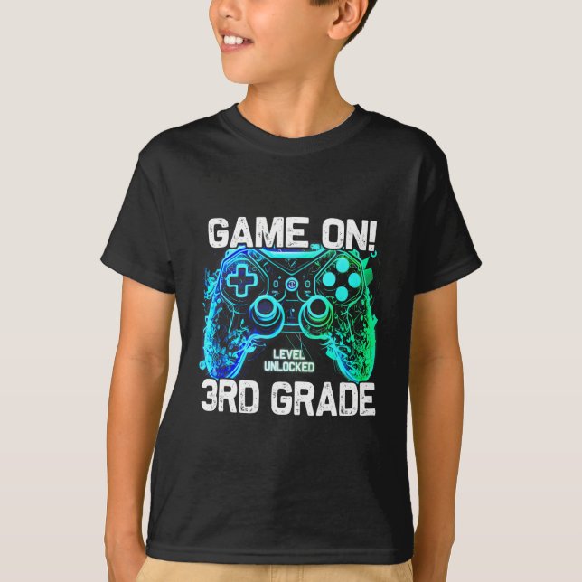 Ck To School 3rd Grade Boys Gamer First Day School T-Shirt (Front)