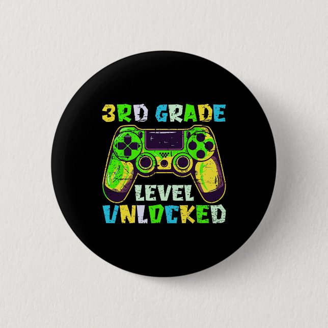 Ck To School 3rd Grade Boys Gamer First Day Third  6 Cm Round Badge (Front)