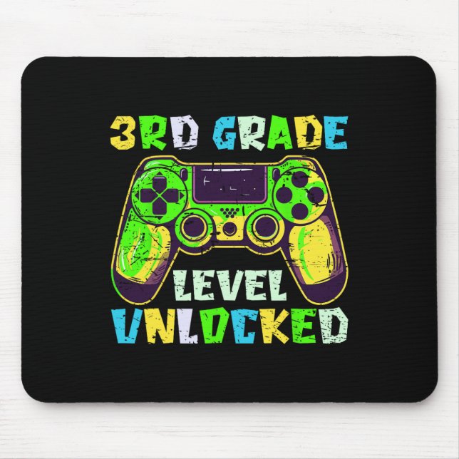 Ck To School 3rd Grade Boys Gamer First Day Third  Mouse Pad (Front)