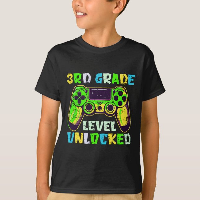 Ck To School 3rd Grade Boys Gamer First Day Third  T-Shirt (Front)