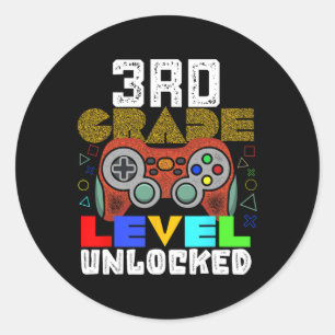 Ck To School 3rd Grade Gamer Classic Round Sticker