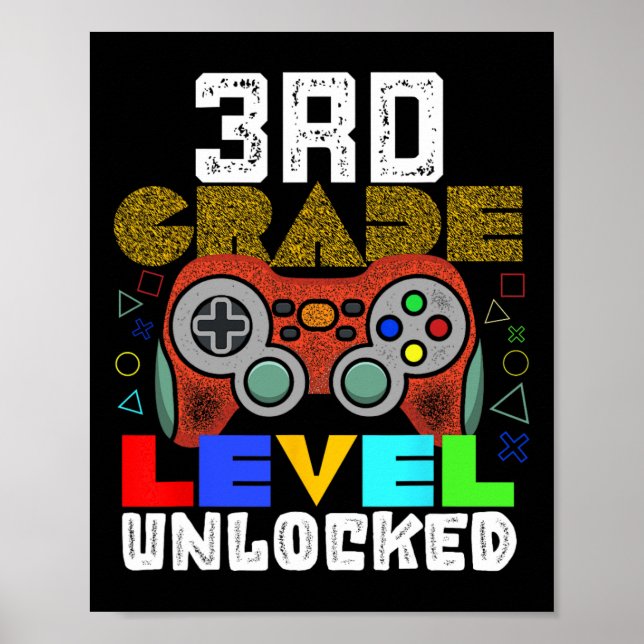Ck To School 3rd Grade Gamer  Poster (Front)