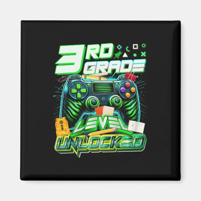Ck To School 3rd Grade Level Unlocked Gamer First  Magnet (Front)