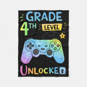 Ck To School 4th Grade Level Unlocked First Day Ga Fleece Blanket