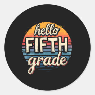 Ck To School 5th Grade Outfit Classic Round Sticker