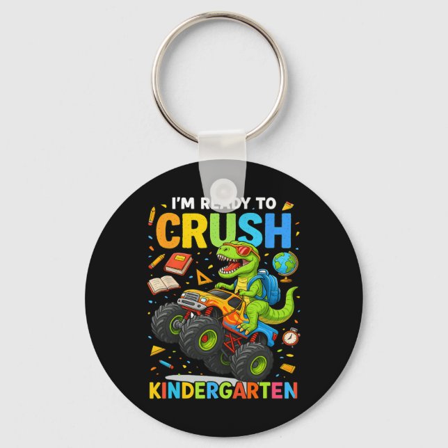 Ck To School Boy Dinosaur I'm Ready To Crush Kinde Key Ring (Front)