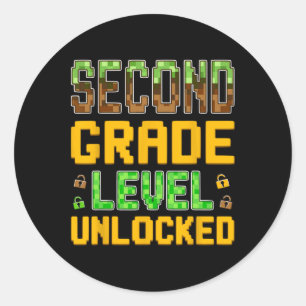 Ck To School Boys Video Gamer First Day Of Second Classic Round Sticker