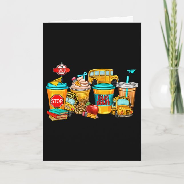 Ck To School Bus Driver Coffee Cups  Card (Front)