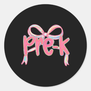 Ck To School Coquette Bow Preschool Teacher Kids G Classic Round Sticker