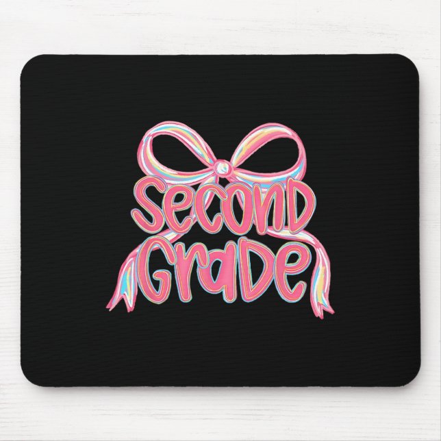 Ck To School Coquette Bow Second Grade Teacher Kid Mouse Pad (Front)