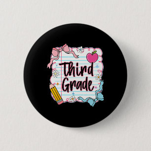 Ck To School Coquette Preppy Third Grade First Day 6 Cm Round Badge