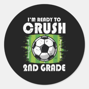 Ck To School First Day Of 2nd Grade Soccer Boys Ki Classic Round Sticker
