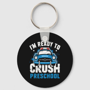 Ck To School First Day Of Preschool Police Car Boy Key Ring