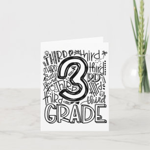 Ck To School First Day Of School Typography Third Card